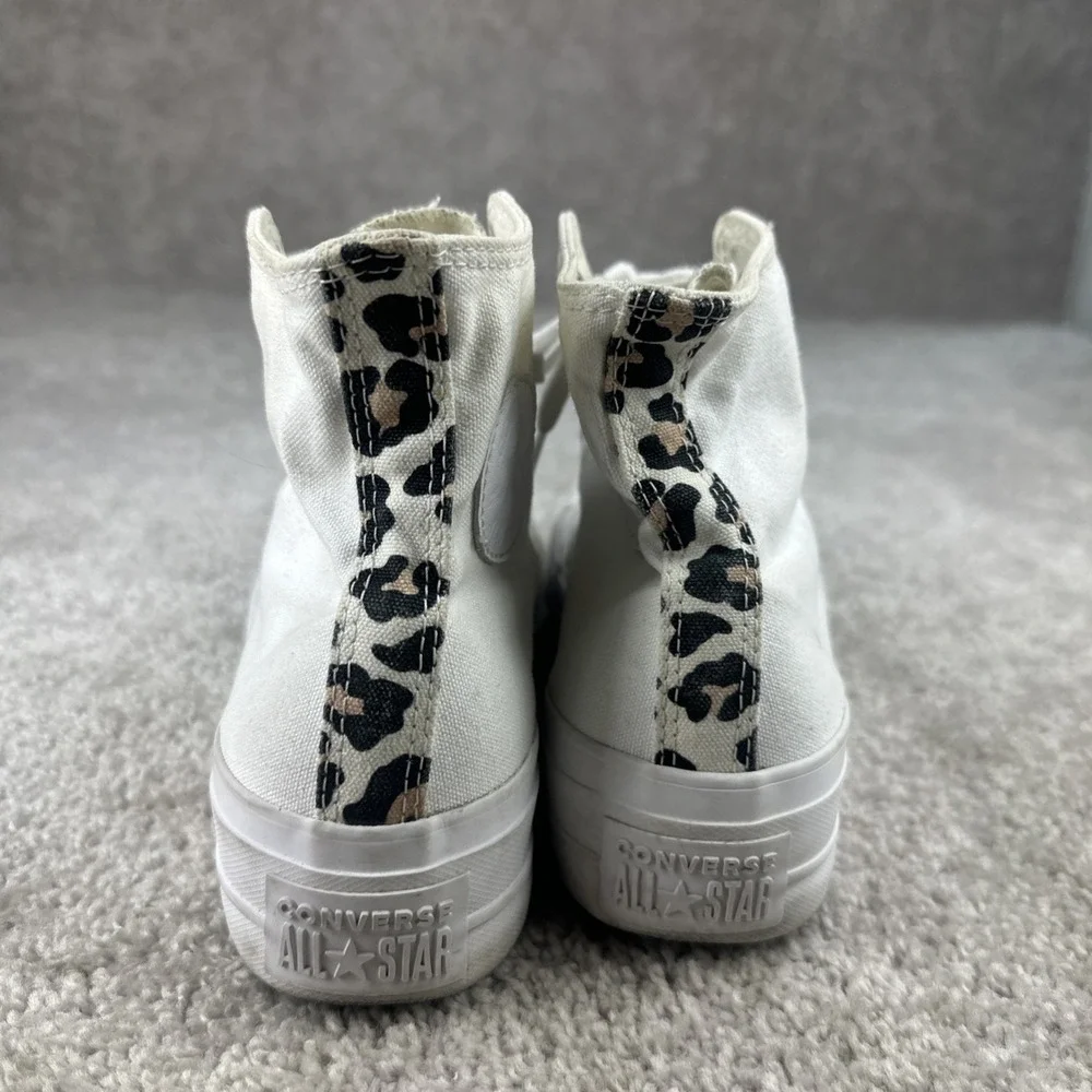Converse Chuck Taylor All Star Lift High Top White Leopard Size 6‎ Platform